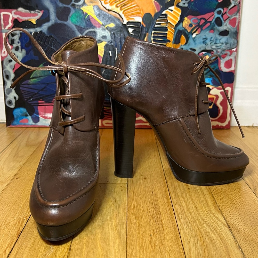 Special Edition Zara Brown Leather Booties - Picture 2 of 14
